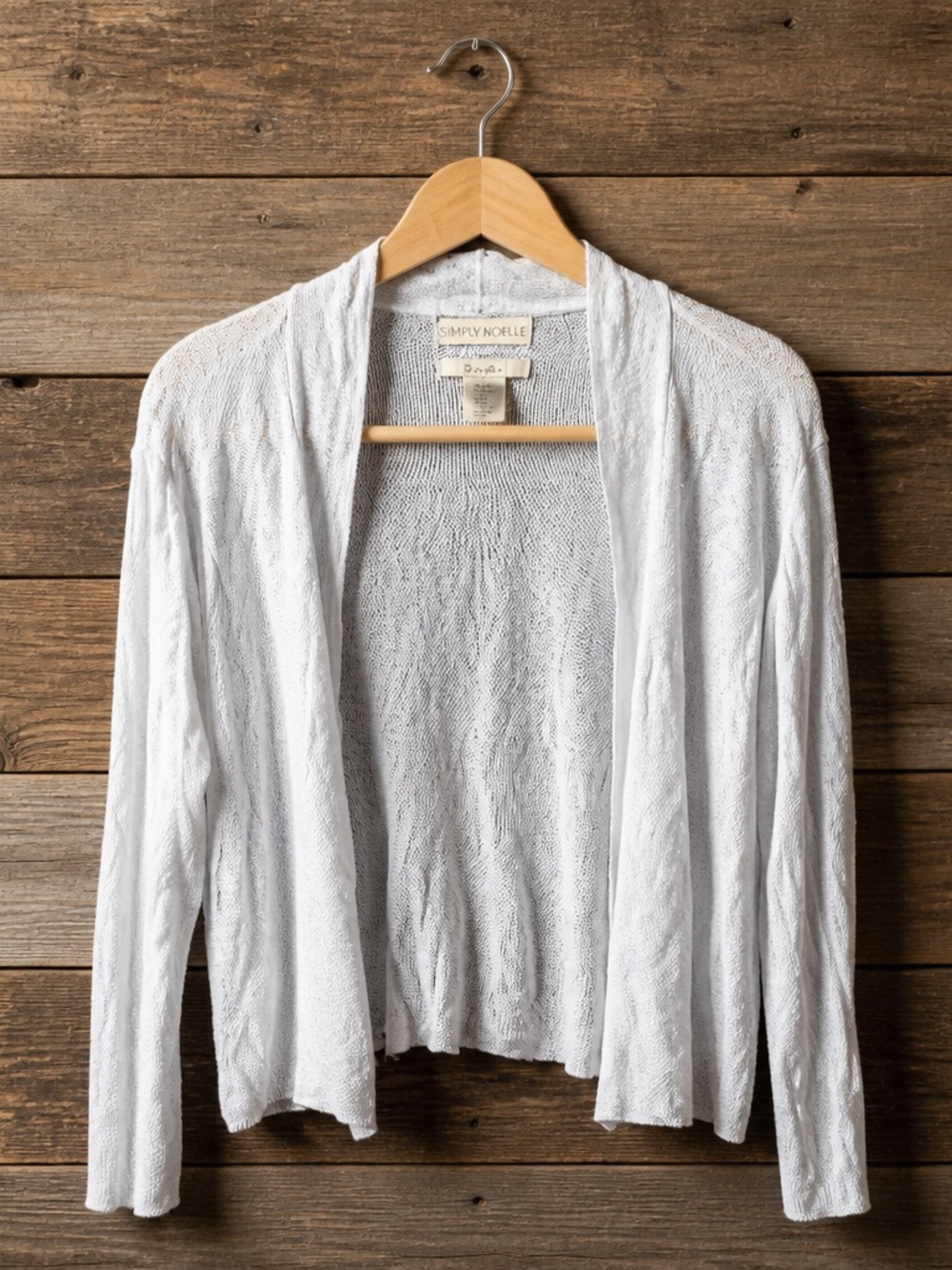 Cynthia Rowley 100% Linen Open Cardigan White Lightweight Coastal Grandmother L